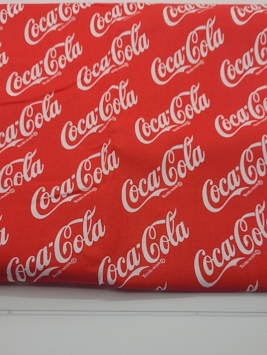Coca Cola Other - 1 Yard Coca-Cola Red and White Logo Print